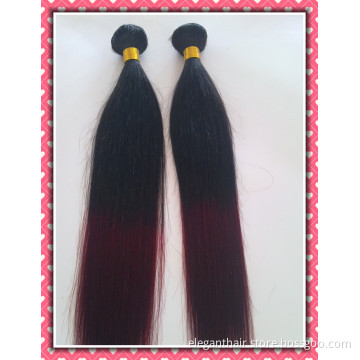 Cheap 6A Human Hair Weaving Ombre Color Natural Straight 20"Unprocessed Virgin Brazilian Hair Extension